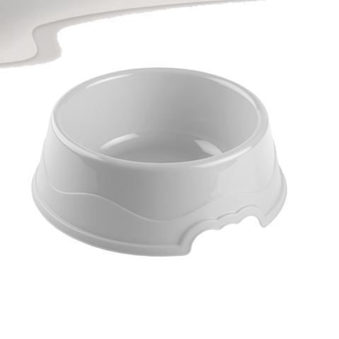 plastic dog bowl white