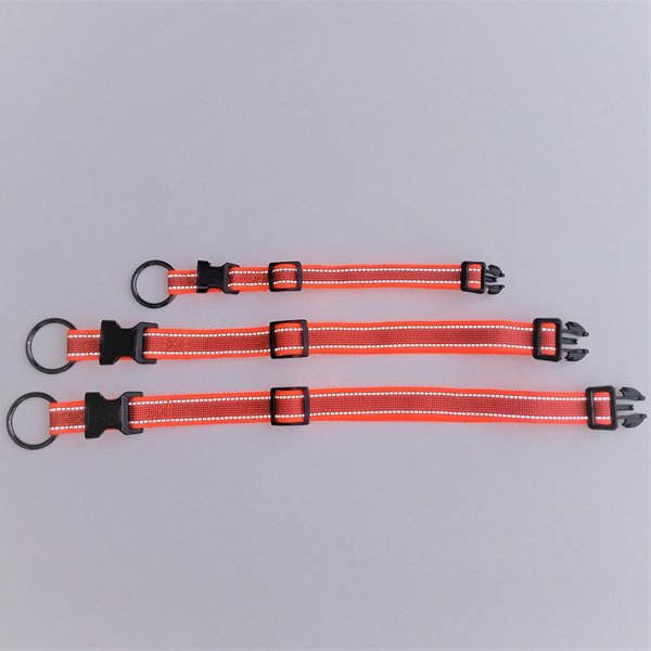 verstellbares Hundehalsband orange reflex