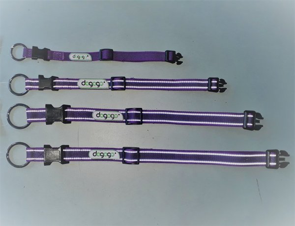 dogogo® adjustable dog collar purple reflective