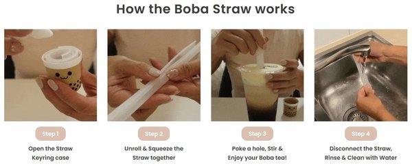 Foldable Reusable Bubble Tea Straw